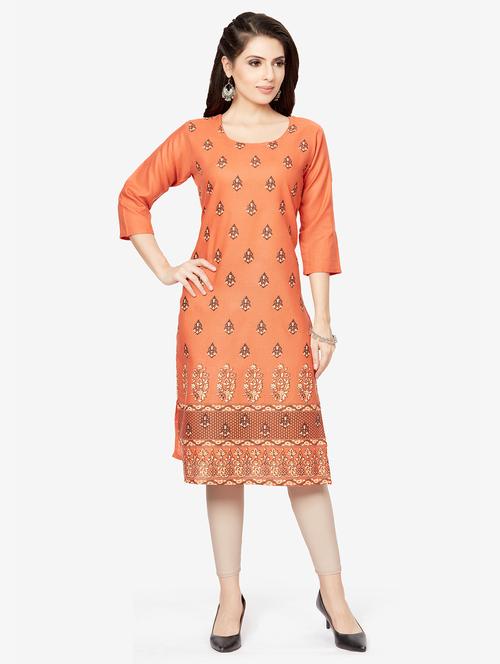 women's straight kurta - 19383051 - Very Small Image - 1