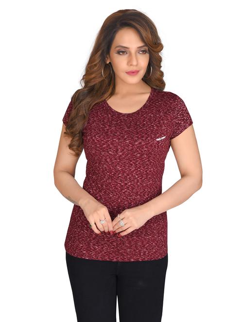 women's front print round neck t-shirt - 19383268 - Very Small Image - 1