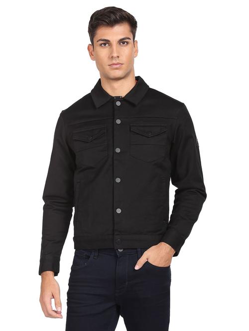 black solid casual jacket - 19389215 - Very Small Image - 1