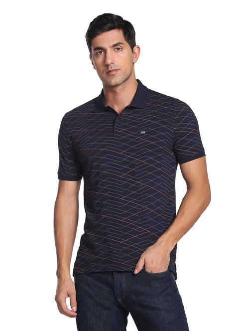 navy blue cotton all over print tshirt - 19389647 - Very Small Image - 1