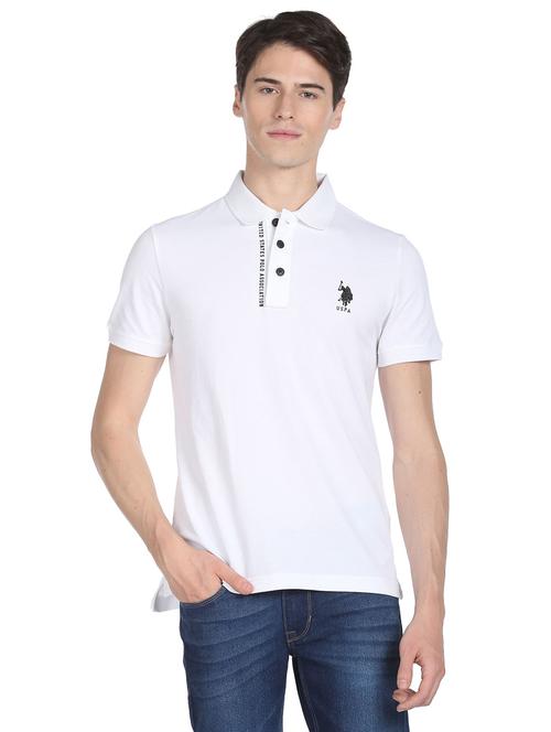 white solid polo t-shirt - 19389729 - Very Small Image - 1