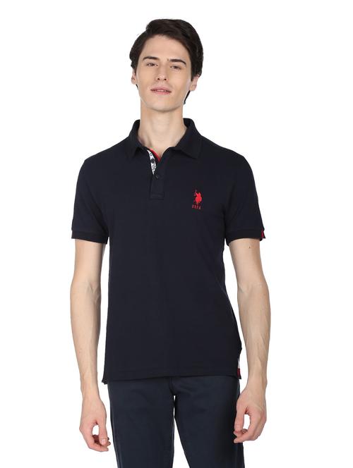blue solid polo t-shirt - 19389742 - Very Small Image - 1