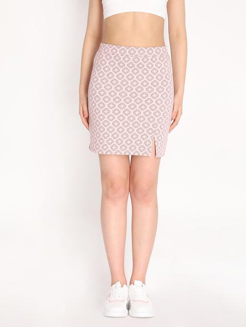 pink printed straight skirt - 19397204 - Very Small Image - 1