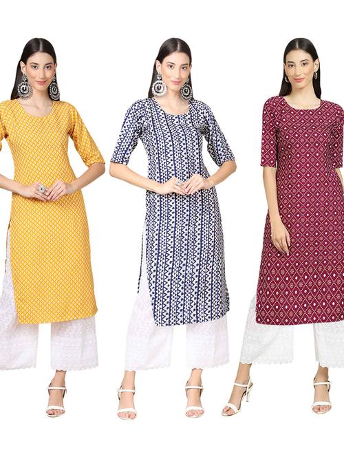 pack of 3 multi colour kurtas - 19399717 - Very Small Image - 1