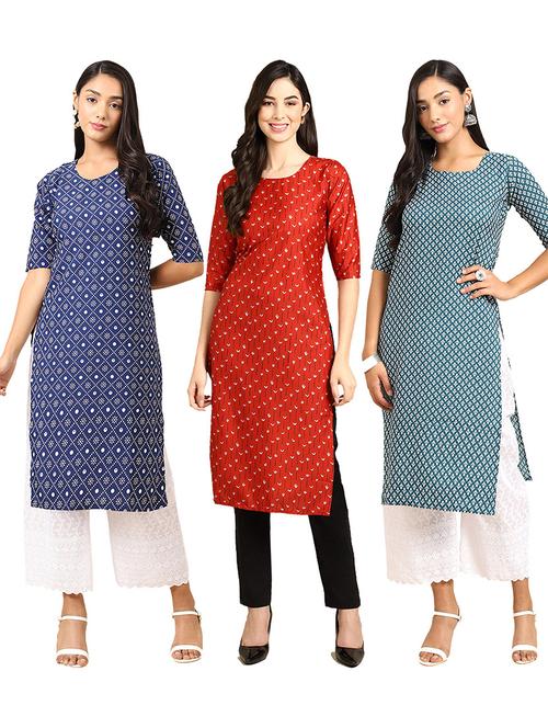 pack of 3 straight kurta - 19399989 - Very Small Image - 1