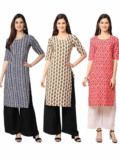 pack of 3 straight kurta - 19400065 - Very Small Image - 1