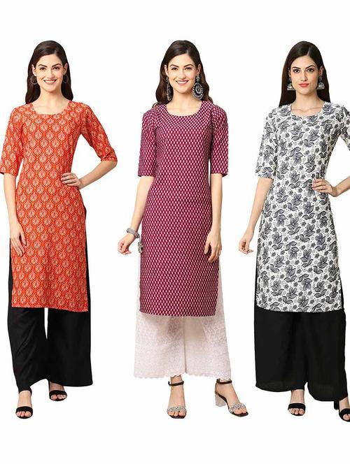 pack of 3 straight kurta - 19400092 - Very Small Image - 1