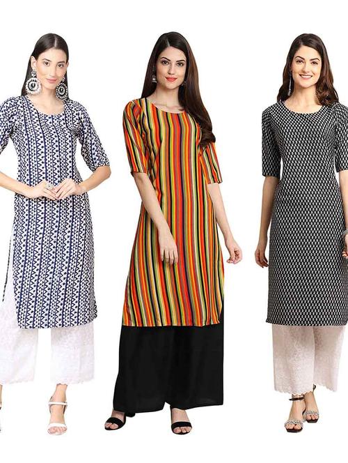pack of 3 straight kurta - 19400156 - Very Small Image - 1