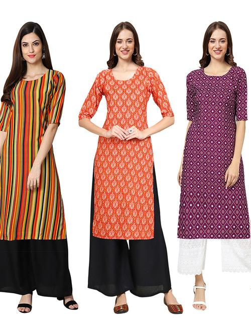 pack of 3 multi colored kurta - 19403427 - Very Small Image - 1