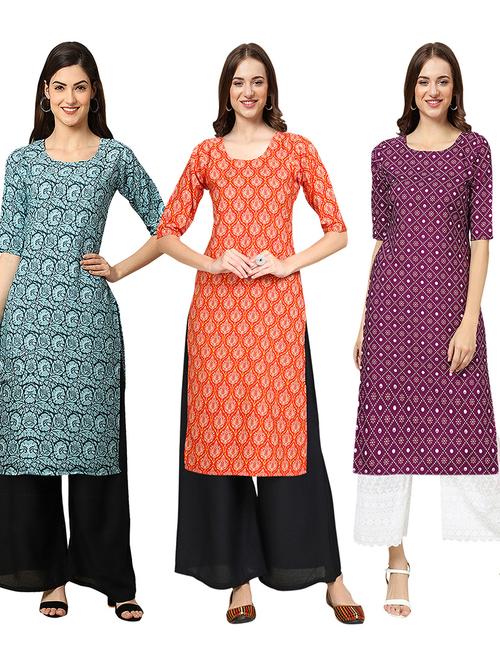 pack of 3 multi colored kurta - 19403468 - Very Small Image - 1