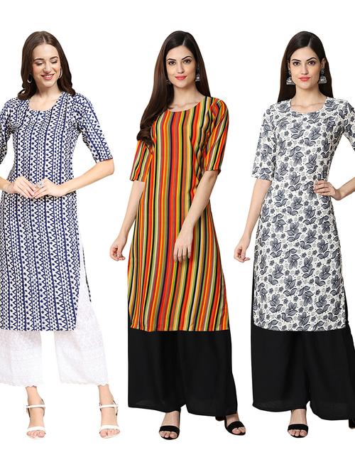 pack of 3 multi colored kurta - 19403584 - Very Small Image - 1