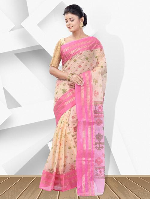 women's floral pink colored saree - 19404710 - Very Small Image - 1