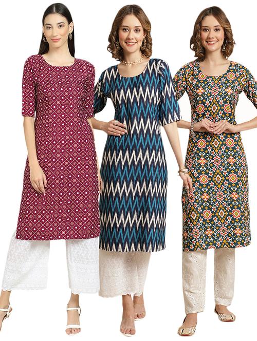 pack of 3 multi colored kurta - 19404889 - Very Small Image - 1