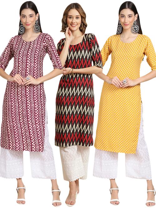 pack of 3 multi colored kurta - 19404904 - Very Small Image - 1