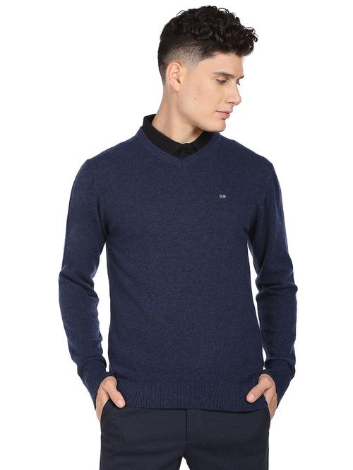 blue solid pullover - 19405409 - Very Small Image - 1