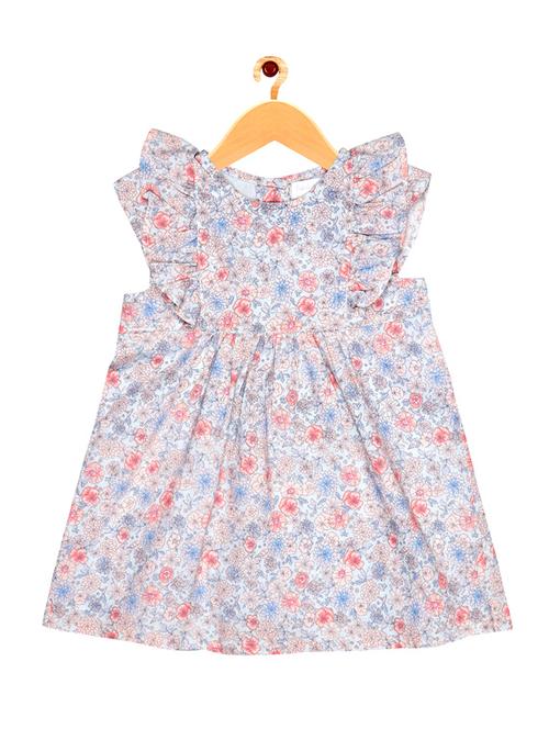 round neck printed frock - 19406810 - Very Small Image - 1