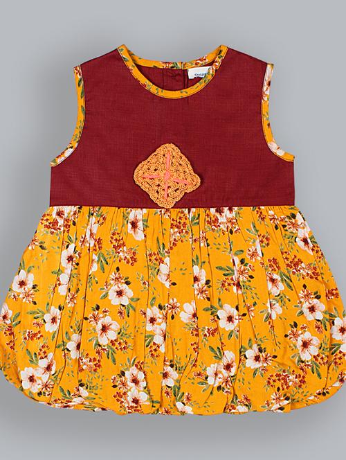 girls round neck short sleeves frock - 19406884 - Very Small Image - 1