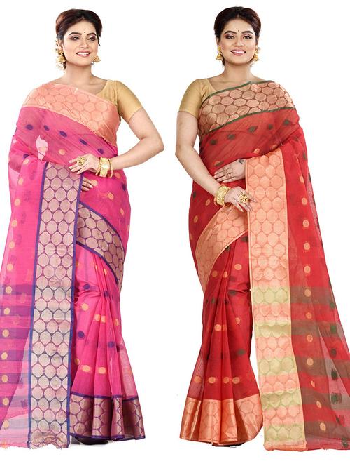 women pack of 2 casual wear combo sarees - 19407053 - Very Small Image - 1