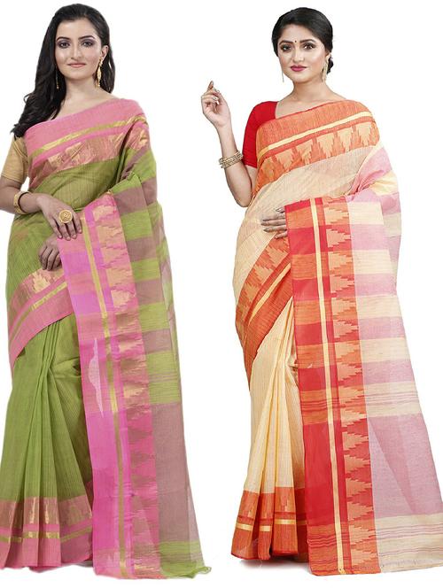 women's saree combo - 19407094 - Very Small Image - 1