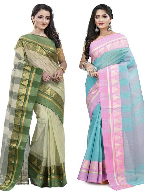 women's self design multi colored saree - 19407126 - Very Small Image - 1