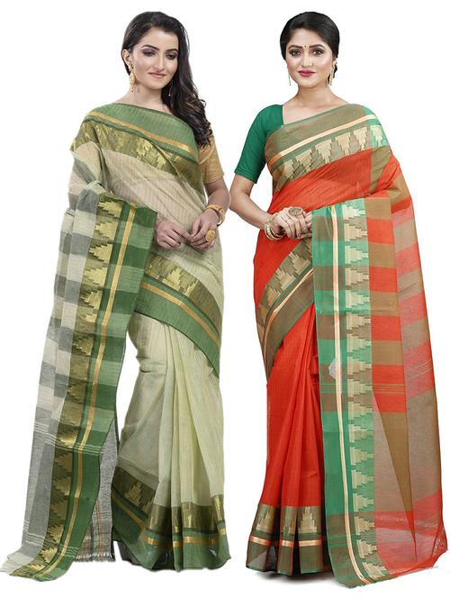 women's saree combo - 19407127 - Very Small Image - 1