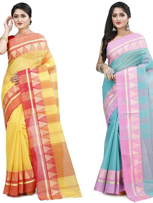 women's saree combo - 19407132 - Very Small Image - 1