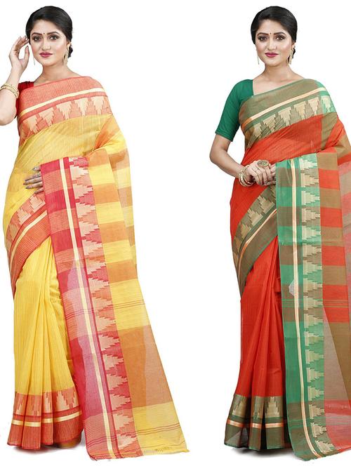 women's saree combo - 19407133 - Very Small Image - 1
