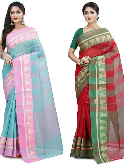 women's saree combo - 19407136 - Very Small Image - 1