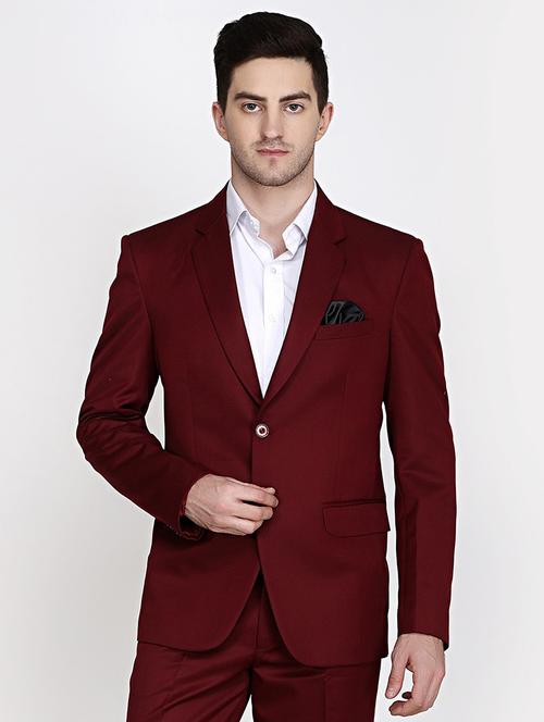 men notched collar single breasted casual blazer - 19408017 - Very Small Image - 1