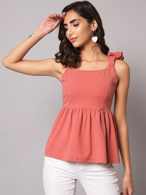 women's peplum square neck top - 19408067 - Very Small Image - 1