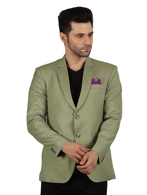 men notched collar single breasted casual blazer - 19408106 - Very Small Image - 1