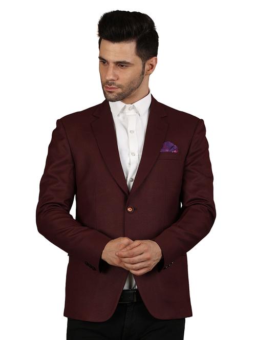 men notched collar single breasted casual blazer - 19408114 - Very Small Image - 1