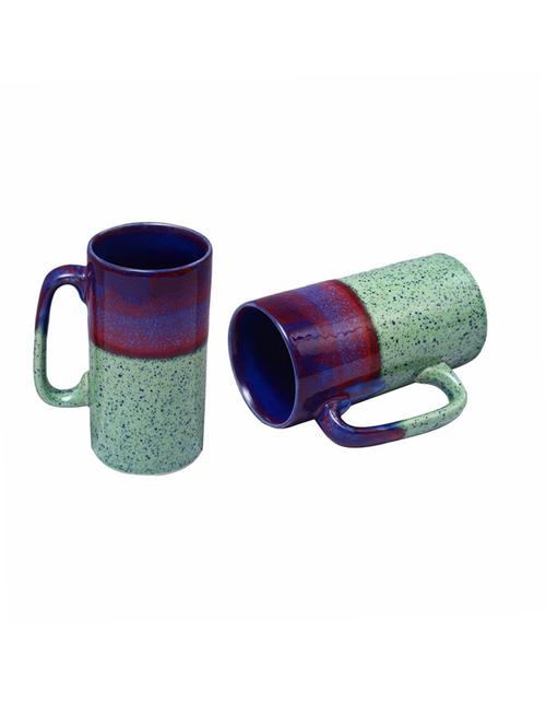 caffeine ceramic handmade multicolor & green studio milk mug (set of 2) - 19408600 - Very Small Image - 1