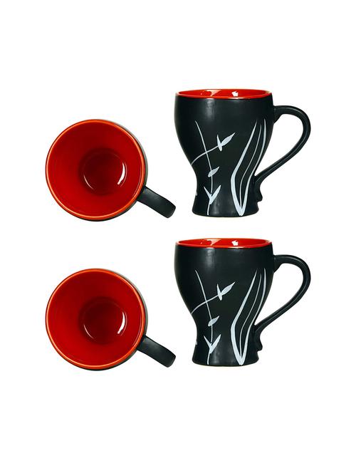 caffeine ceramic handmade red & black tea cup (set of 4) - 19408717 - Very Small Image - 1