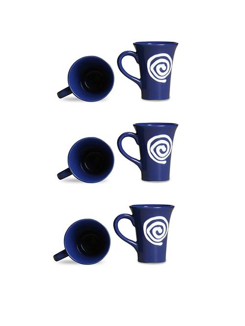 caffeine ceramic handmade blue & white doodle tea cups (set of 6) - 19408790 - Very Small Image - 1