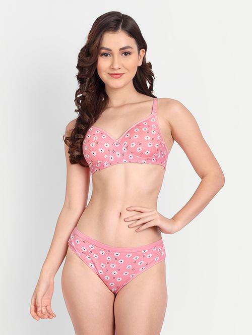 yellow printed bra and panty set - 19408872 - Very Small Image - 1