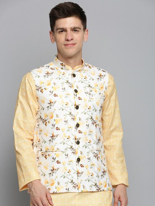mandarin collar printed nehru jacket - 19409457 - Very Small Image - 1