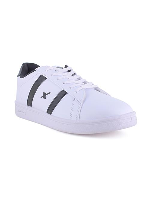 white synthetic lace up sneakers - 19410203 - Very Small Image - 1