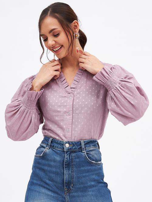 self design cotton regular top - 19411802 - Very Small Image - 1