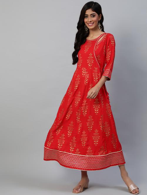 women printed a-line dress - 19412085 - Very Small Image - 1