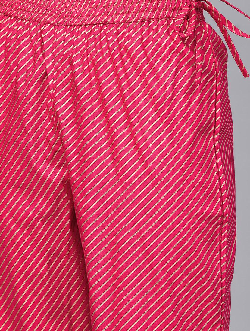 women peach round neck kurta pant set - 19412605 - Standard Image - 3