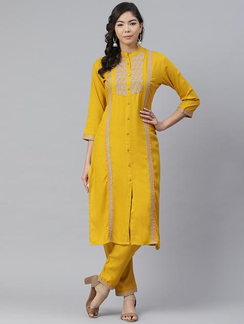 solid kurta pant set - 19412620 - Very Small Image - 1