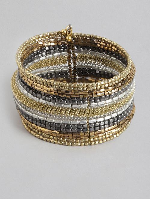 women gold-plated & silver-toned cuff bracelet - 19413452 - Very Small Image - 1
