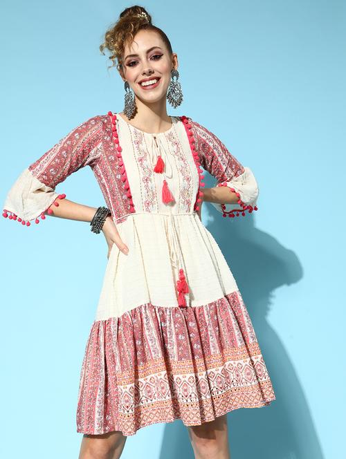 women's fit & flare floral dress - 19414315 - Very Small Image - 1