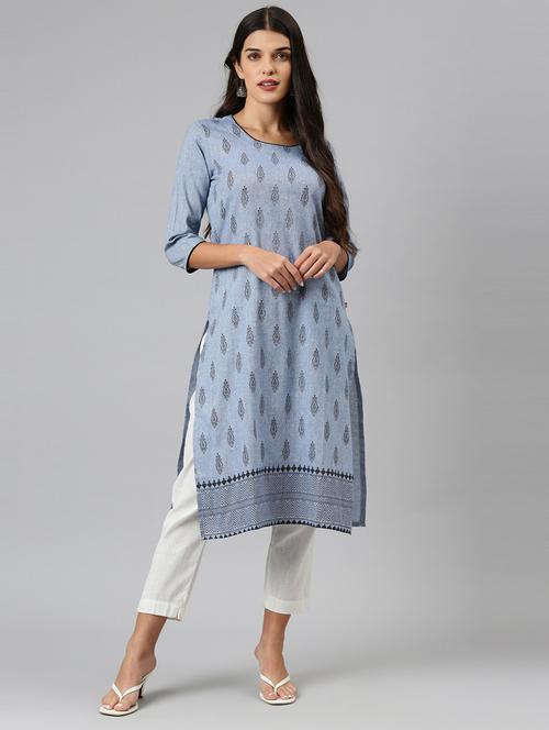women's straight kurta - 19415334 - Very Small Image - 1