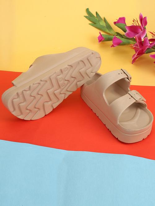 nude rubber slip on sandals - 19415379 - Very Small Image - 1