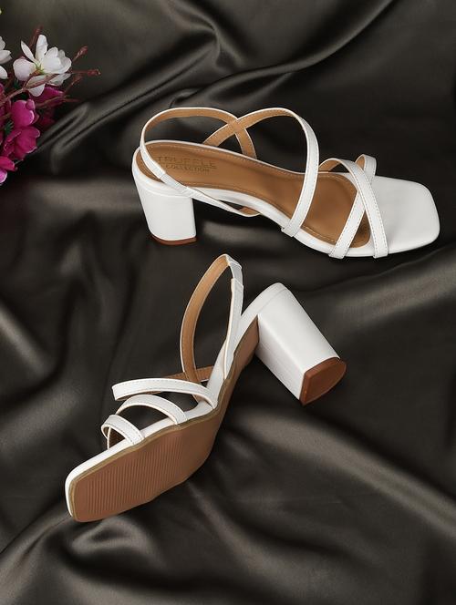 white pu slip on sandals - 19415398 - Very Small Image - 1