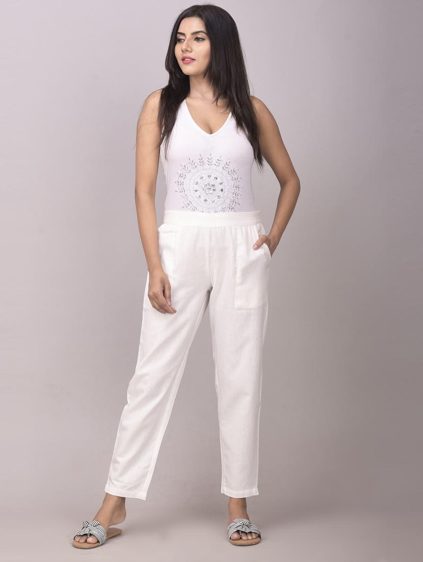 women solid cigarette pant - 19415852 - Standard Image - 3