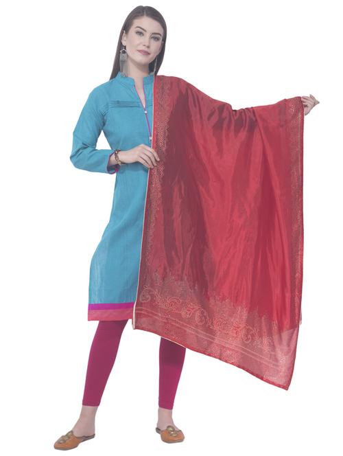 red embroidered dupatta - 19416880 - Very Small Image - 1