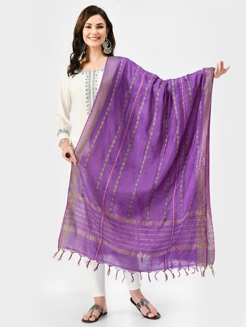 purple woven dupatta - 19416962 - Very Small Image - 1